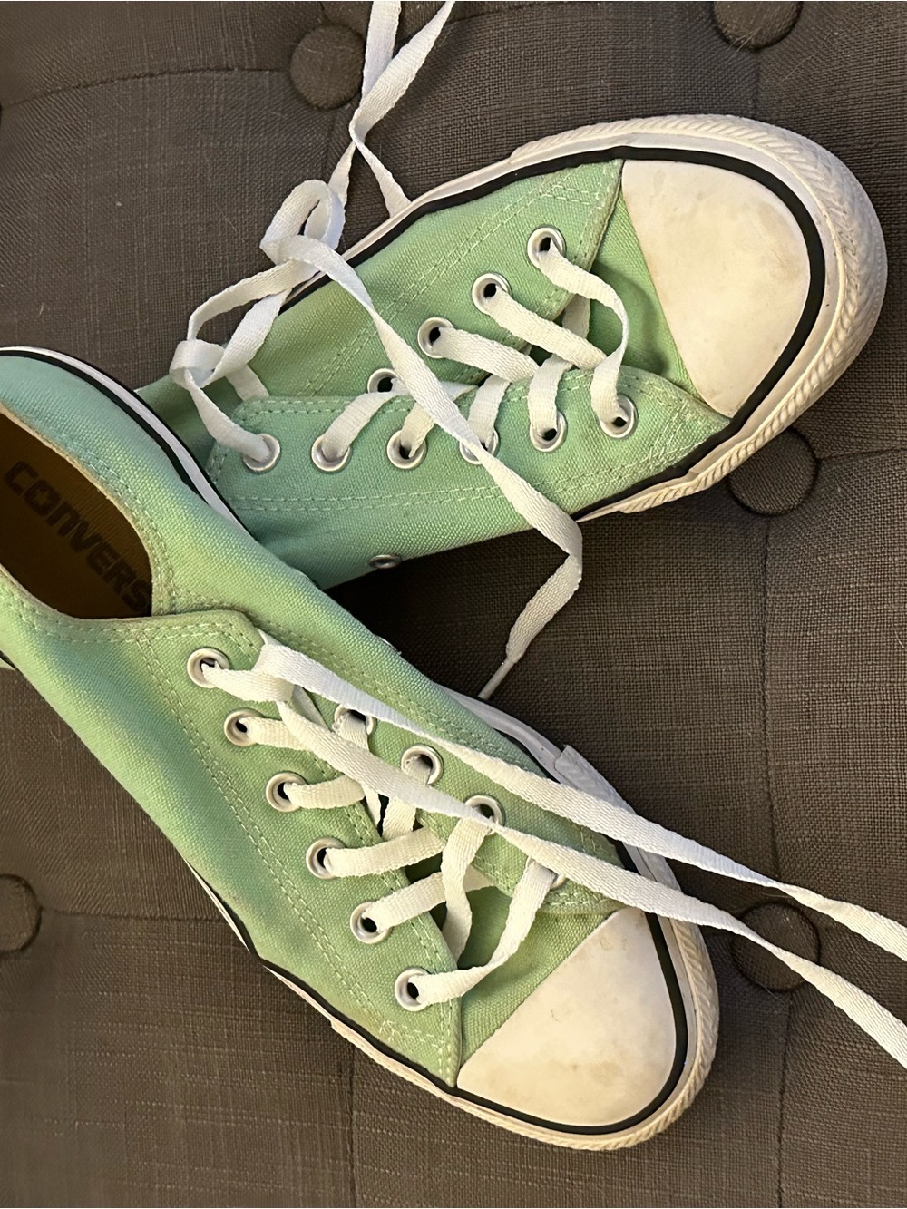 Converse Kids Low-Top Canvas Sneakers in Mint Green